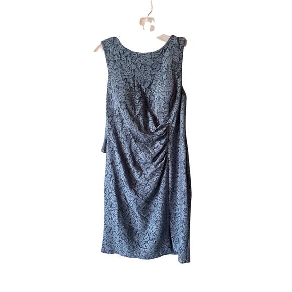 Lace Dress with Chiffon Overlay Formal Party Cocktail Elegant Gray Women Size 10 - Picture 2 of 6